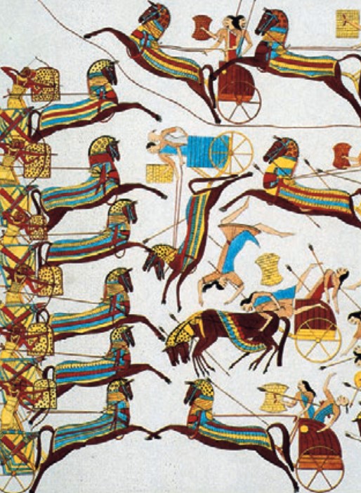 Scene of the battle of Qadesh - By J.-F. Champollion, Monuments de l'Egypte et de Nubie, 1853