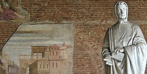 Statue of Leonardo Fibonacci (1170-1235) at the Monumental Cemetery, Pisa