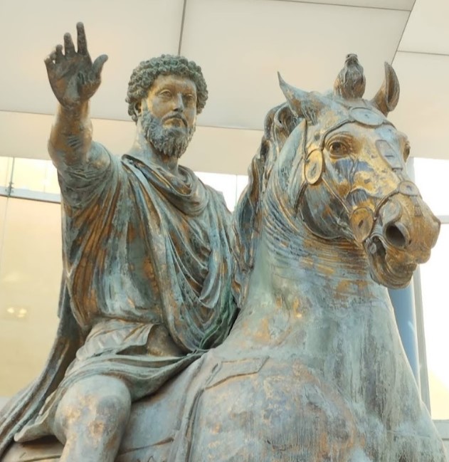 Equestrian statue of Marcus Aurelius (Bronze, 161-180 CE) - Capitol Museums, Rome.