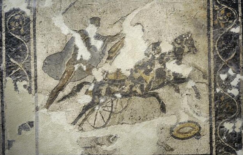 The mosaic depicting the killing of Laius by Oedipus found at Avella - the National Archaeological Museum of Naples
