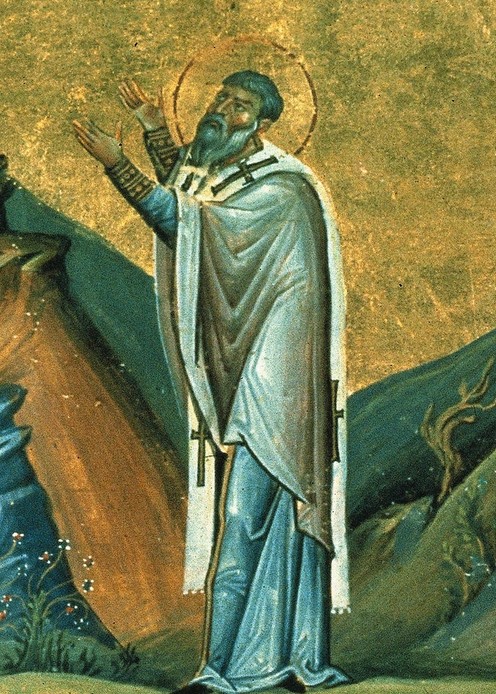 Abercius Marcellus, Bishop of Hierapolis. Miniature from the Menologium of Basil II