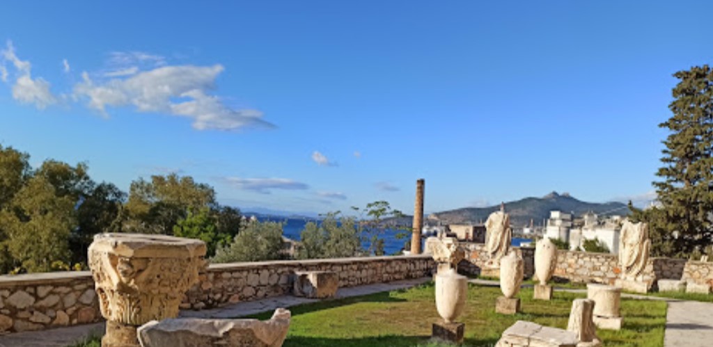 The museum's garden located inside the archaeological site of Eleusis, Attica, Greece