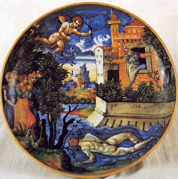 A cup with the myth of Hero and Leander, made by Guido Merlini’s  or Lanfranco's workshop (1540 - 1560) - Ducal Palace of Urbino (PU), Italy