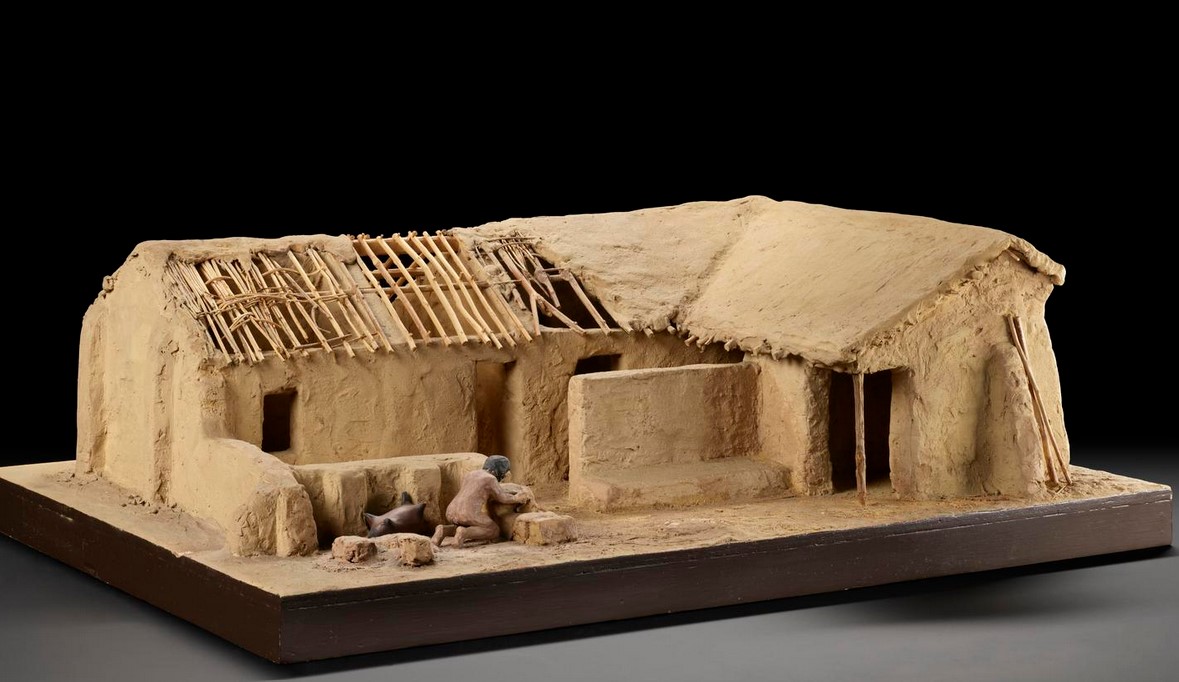 Model of a mud brick house at Tell Hassuna, Mesopotamia (Iraq), 6000-5000 BCE