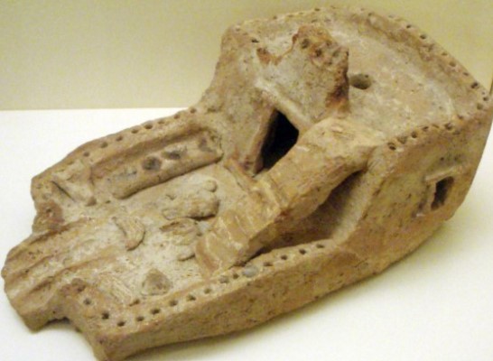 Pottery model of a house used in a burial from the First Intermediate Period.