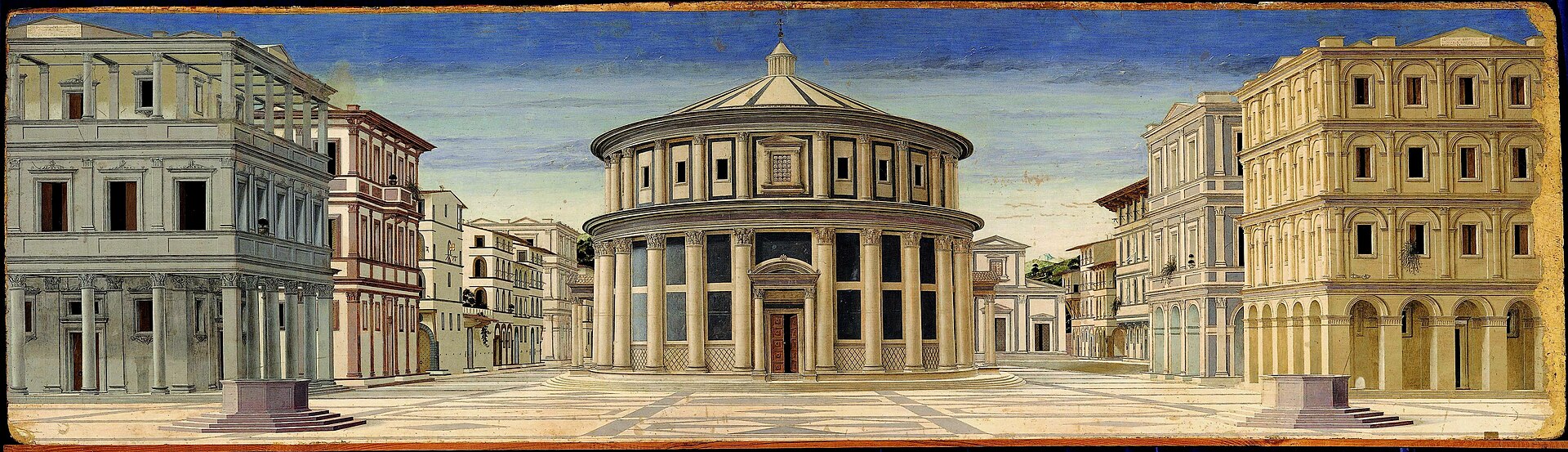 'Ideal City' by an anonymous painter (1470-1490), Galleria Nazionale delle Marche, Urbino, Italy