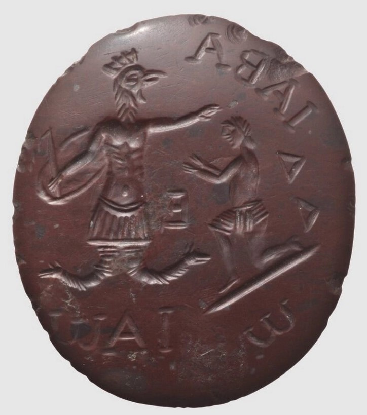 This mysterious mixed animal with a cock’s head and serpentine legs, from the Latin name Abraxas, was a very common motif on magic gems, cut precious stones (photos: AKG/ Interfoto/ Hermann Historica GmbH)