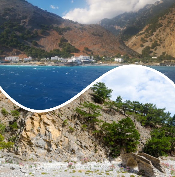 The archaeological site of 'Tarra' is located near the village of Agia Roumeli (island of Crete)