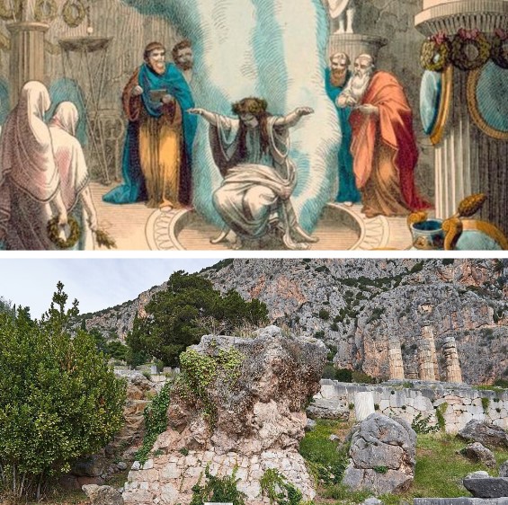 The Rock of Sibyl at the Sanctuary of Apollo (Delphi)