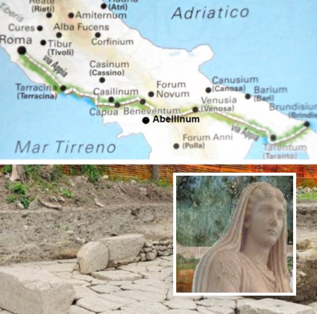 Route of the Via Appia, part of the way emerged from an archaeological excavation and Livia Drusilla