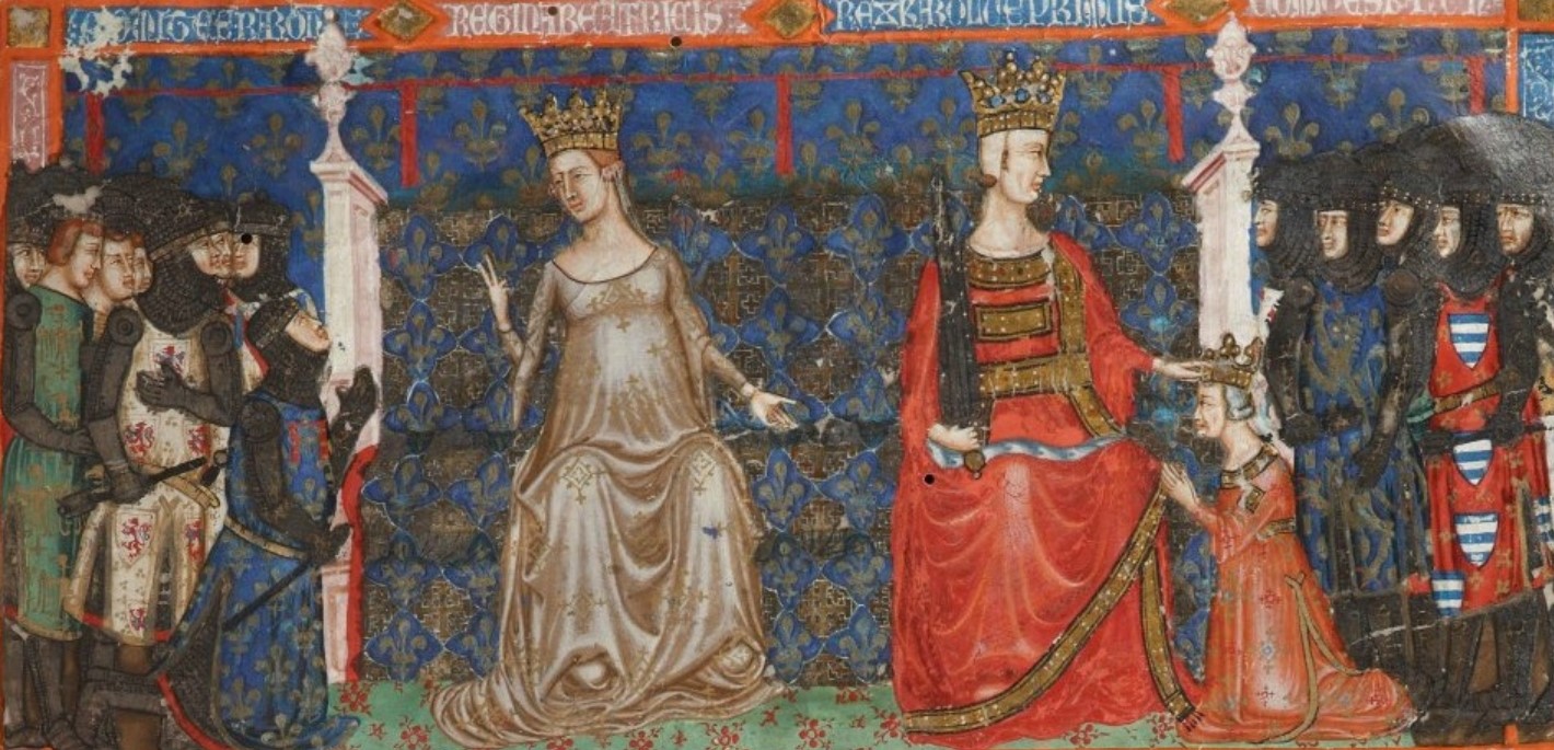 Charles II of Anjou and Beatrice of Provence - Miniature - The Angelic Bible