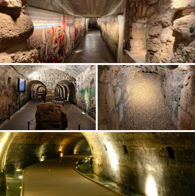 Akko, Israel. This tunnel 350m long, was was discovered in 1994 and constructed by the Knights Templar to serve as a strategic underground passageway linking the fortress with the port.