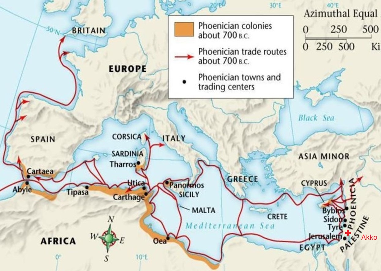 Map of Phoenician cities