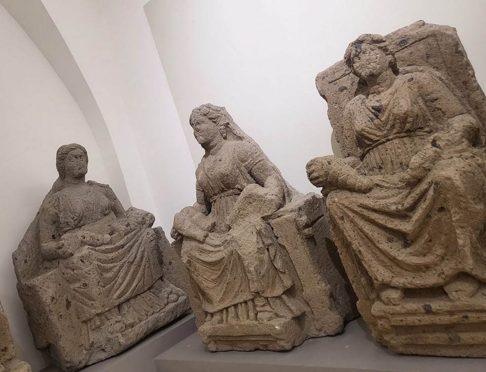 Some statues of the Osci depicting the goddess Mater Matuta - Archaeological Museum of Campania in Capua.