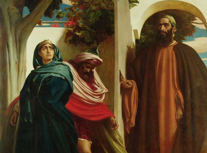 Jezebel and Ahab Met by Elijah, c.1862-3, by Frederic Leighton