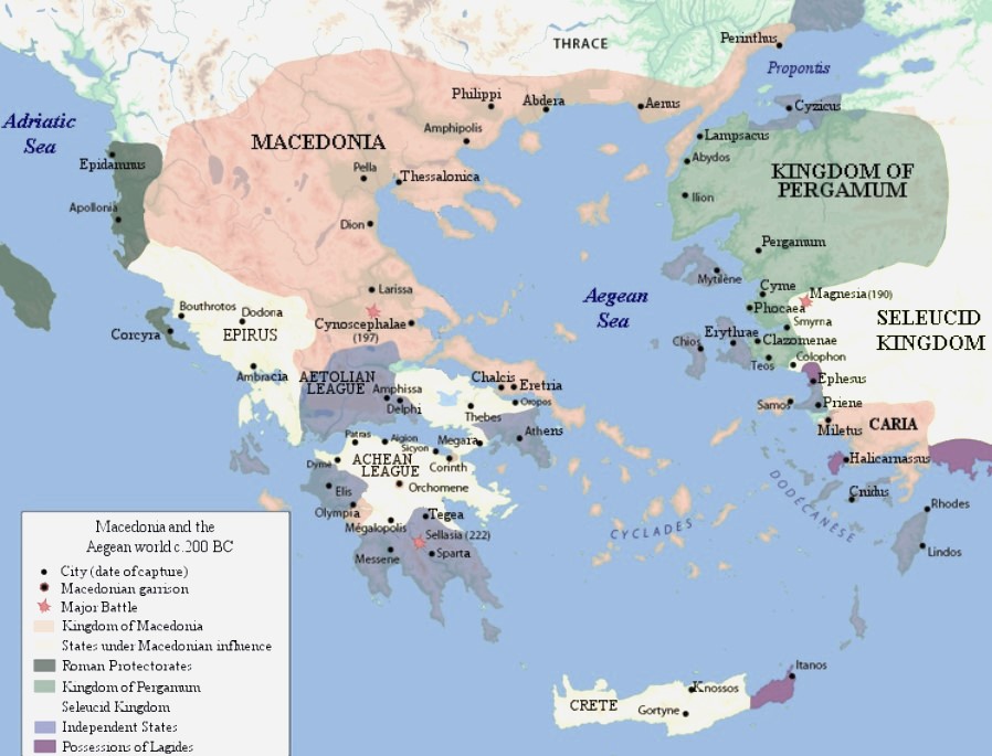 Territory of the Achaean League in 200 BCE (excluding Boeotia).