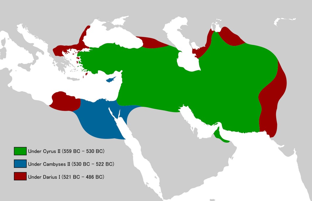 Map of the expansion process of Achaemenid territories
