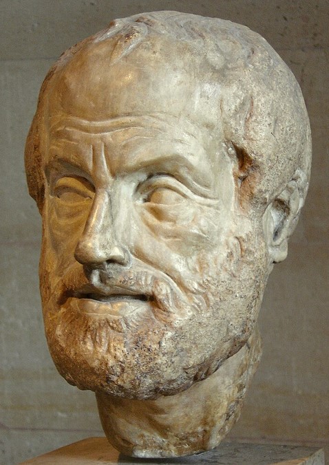 Portrait bust of Aristotle; an Imperial Roman (1st or 2nd century AD) copy of a lost bronze sculpture made by Lysippos
