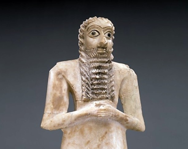 Sumerian Priest or worshipping  Man - Early Dynastic Period I-II, 2900-2600 B.C. Mesopotamia, Eshunna (Tell Asmar) - Metropolitan Museum, New York, USA
