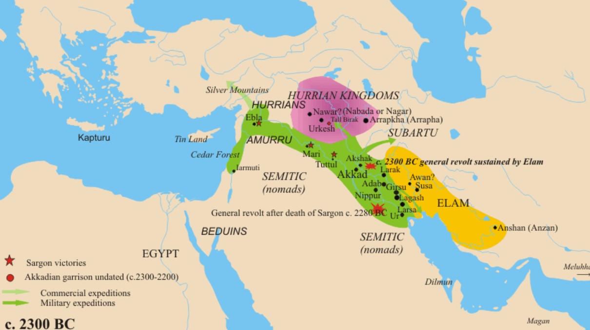The Middle East around 2300 BC